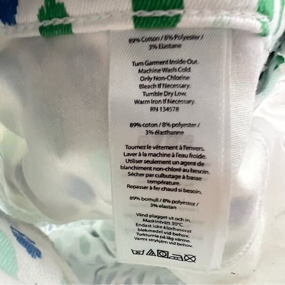 Vineyard Vines white with blue and green polka dots skinny jeans size 0 B161 - Picture 3 of 4